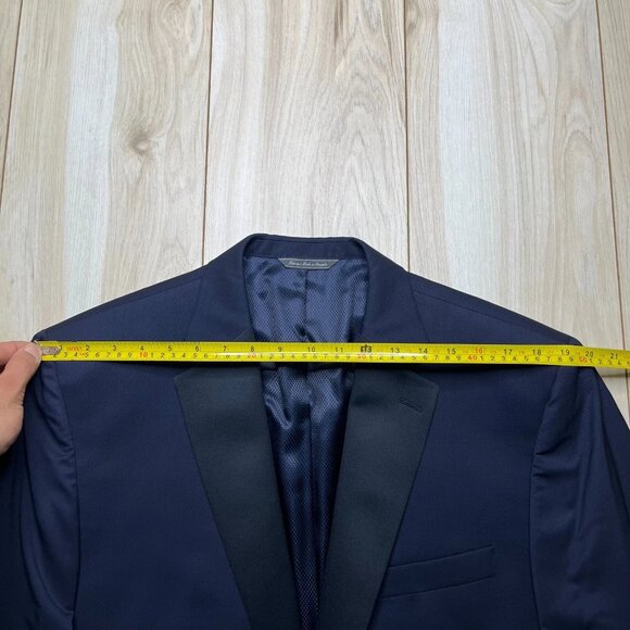 Jack Victor Men's Navy Blue Notch Lapel Two-Button Classic Blazer Jacket Size 44 - Picture 15 of 16